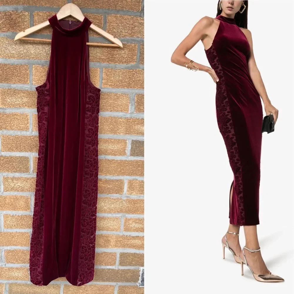 Galvan London  Rosa Velvet Midi Dress size 6